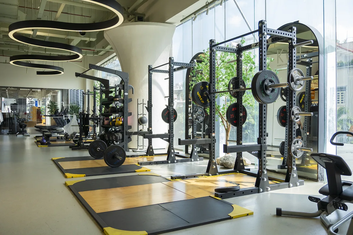 KOI strength training floor with natural light